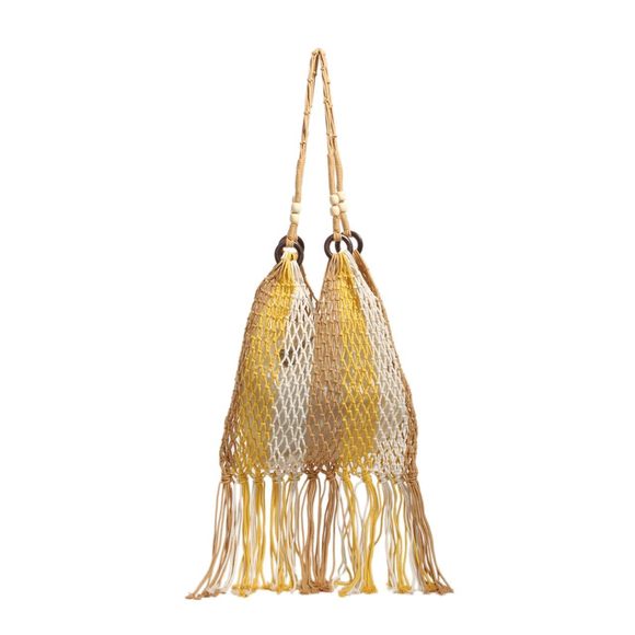 Boho Beach Bags Knitted Tote Bag Bohemian Crochet Purse Handbags Summer XD - Picture 1 of 6